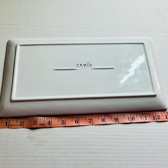 VINTAGE TEMIZ PORCELAIN RECTANGLE SERVING PLATTERS (PAIR) (HEAVY) (13 x 7) - Picture 6 of 7